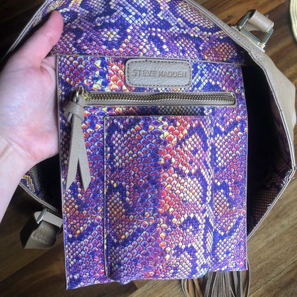 { steve madden } camel bag set snakeskin lined - Picture 3 of 8